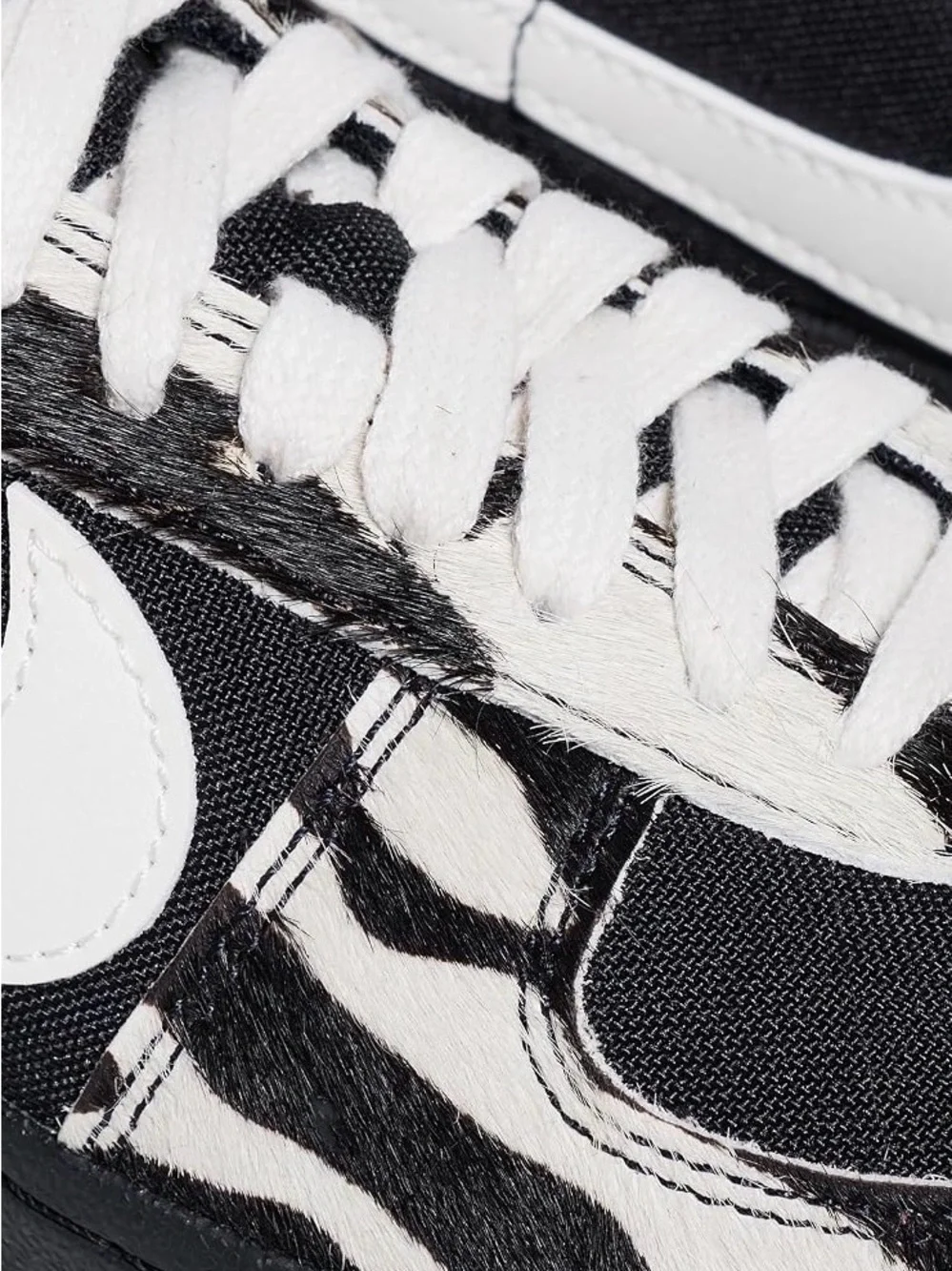 NWT Nike Field General Black & White Zebra-Print Hair Calf Low Top Sneaker